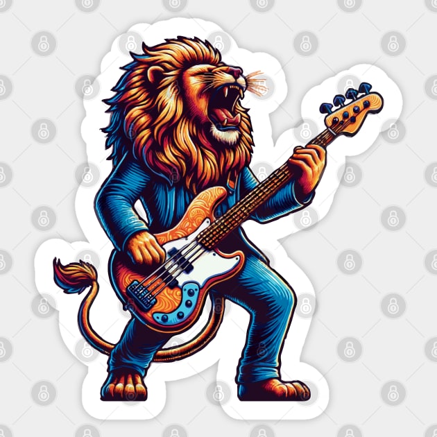 Lion Groove King: Roaring Bass Sticker by Blended Designs